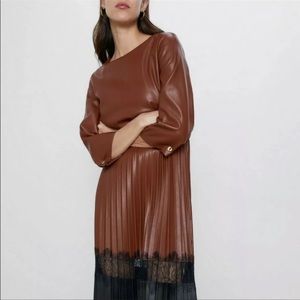 Elegant beautiful leather dress